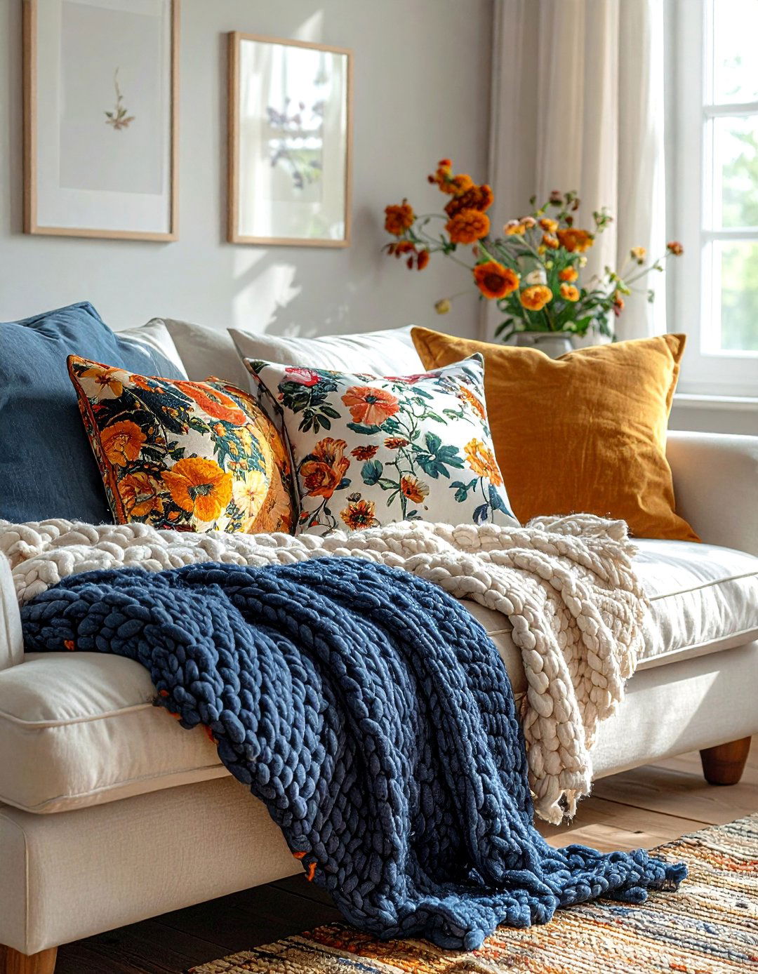 Layered Textiles Cottage Living Room - 30 Cottage Living Room Ideas for a Cozy Retreat