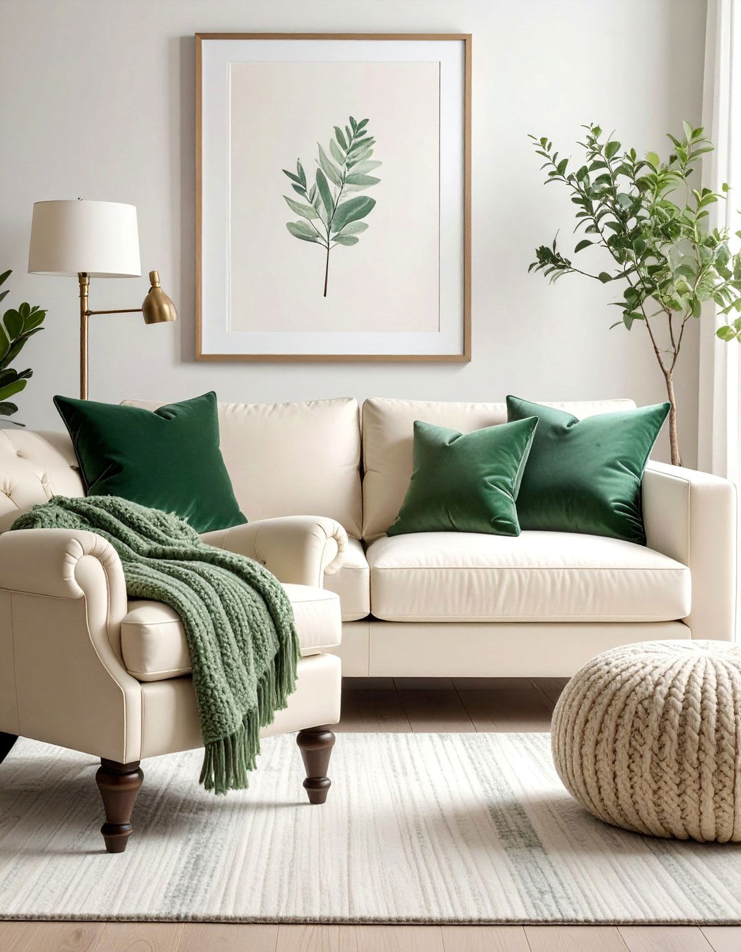 Layered Textures for Depth - 25 Sage Green and Cream Living Room Ideas