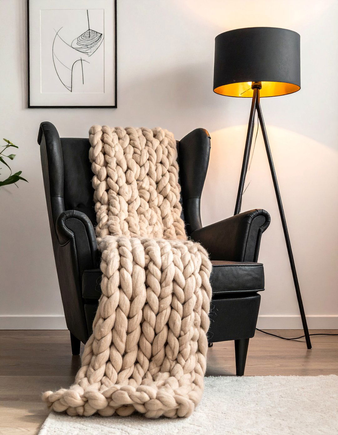 Layering Textures in Black and Beige - 30 Black and Beige Living Room Ideas for a Neutral Palette