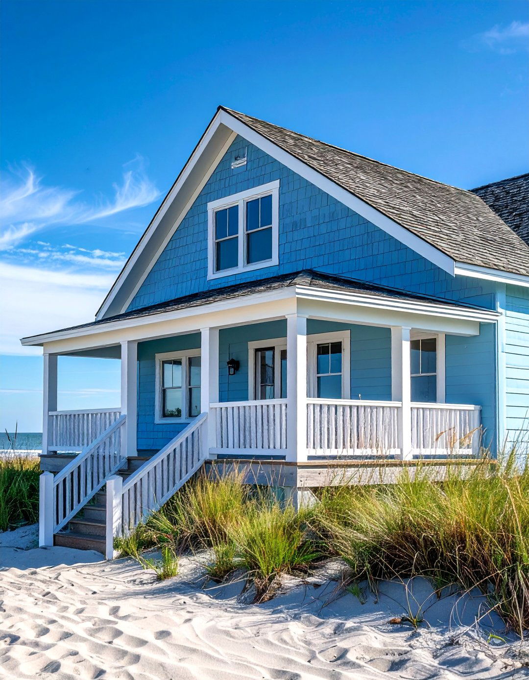 Light Sky Blue Siding for a Coastal Feel - 30 Blue Exterior House Paint Ideas for Curb Appeal
