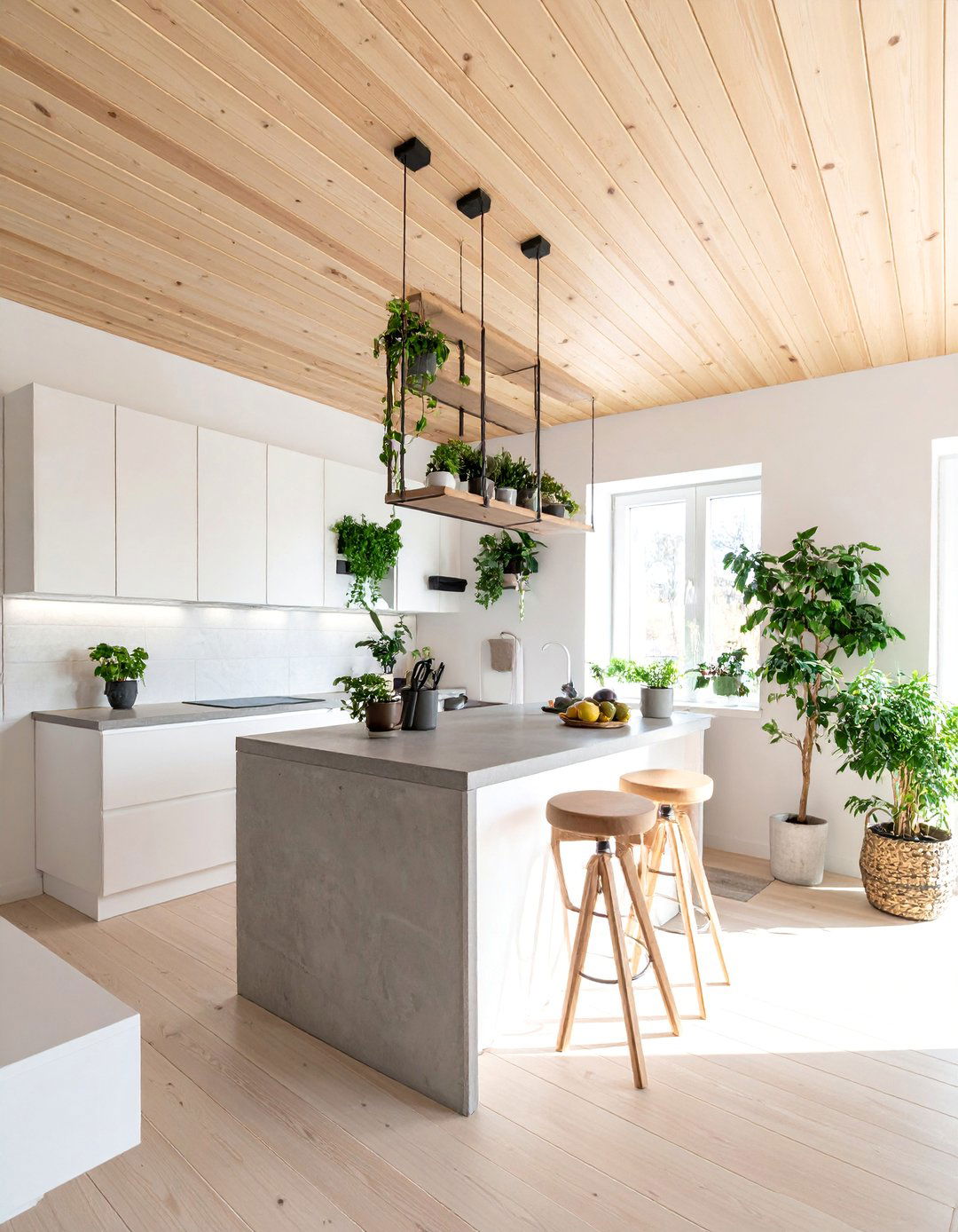 Light Wood Ceiling Kitchen for a Scandinavian Vibe - 15 Wood Ceiling Kitchen Ideas for a Cozy Ambiance
