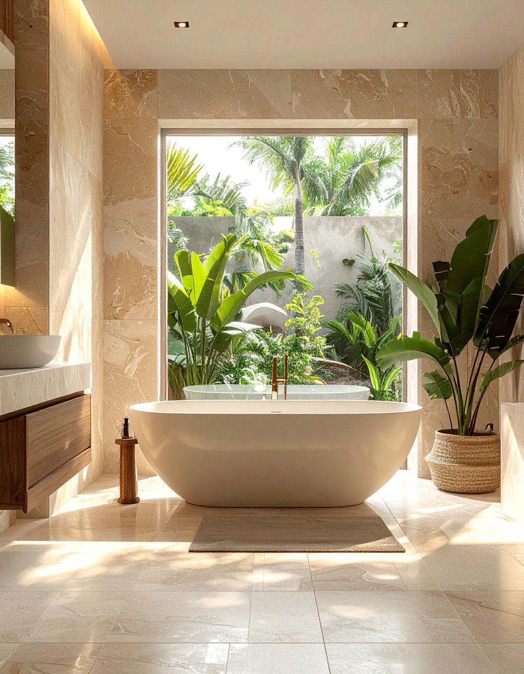 Limestone Bathtub Tiles - 40 Bathtub Tile Ideas for a Stunning Bathroom
