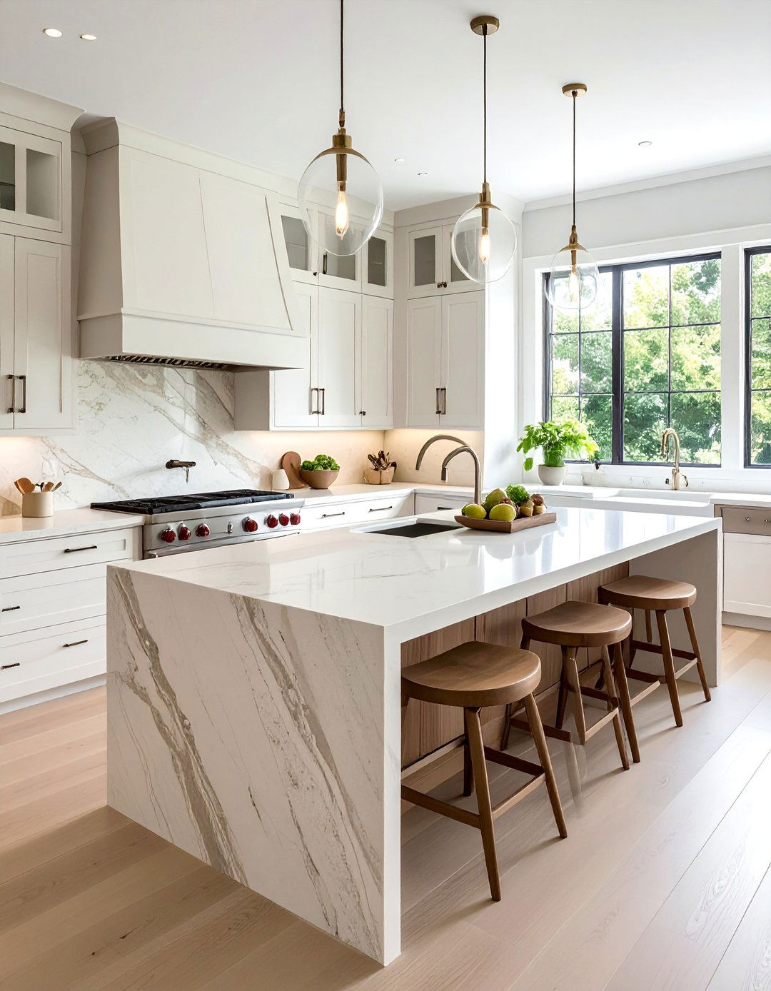 Limestone Natural Stone Texture - 40 Kitchen Backsplash Ideas for White Cabinets