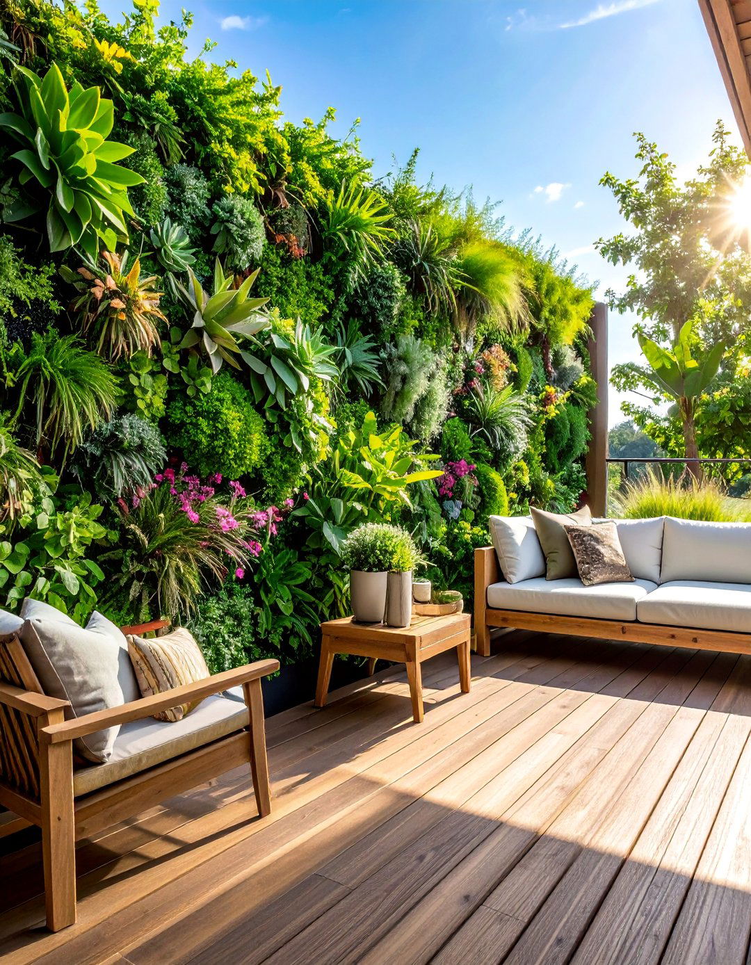 Living Green Deck With Privacy Wall - 20 Deck With Privacy Wall Ideas for Secluded Outdoor Living