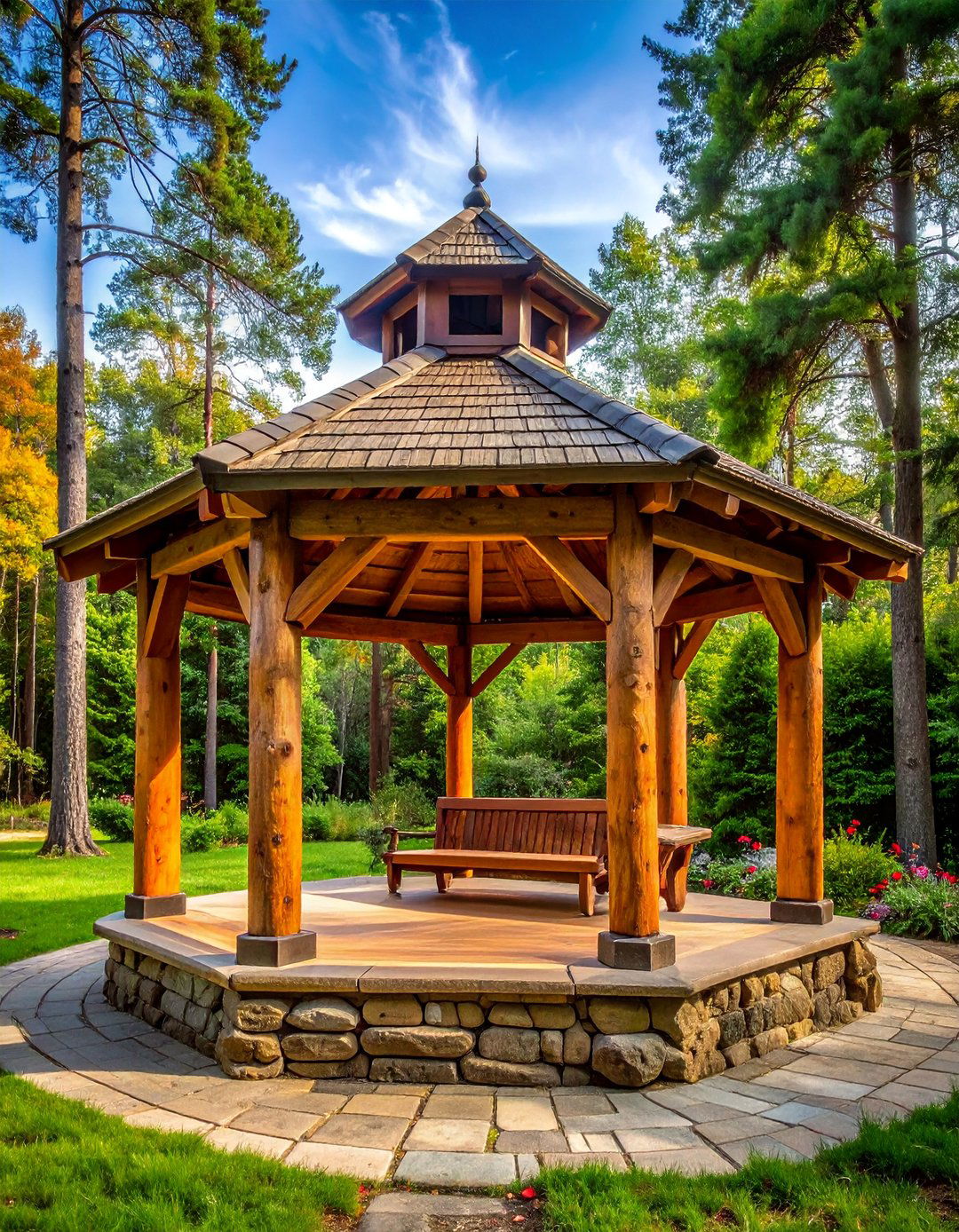 Log Timber Frame Gazebo - 40 Gazebo Design Ideas for a Beautiful Outdoor Space