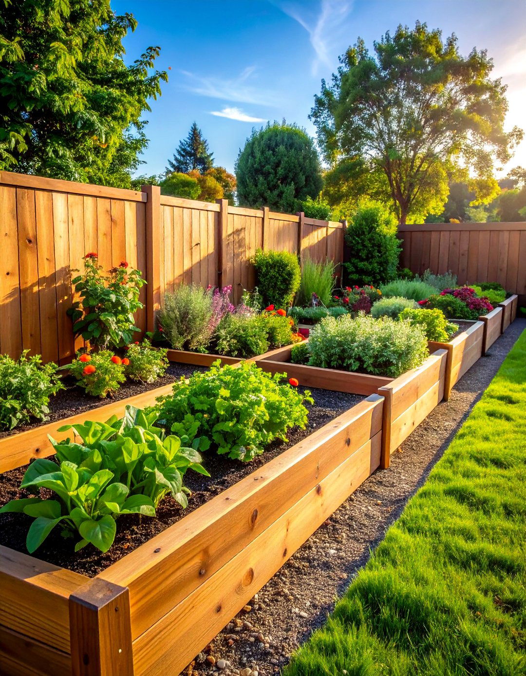Long Border Fence Line Gardens - 40 Raised Garden Bed Ideas for Your Vegetable Garden