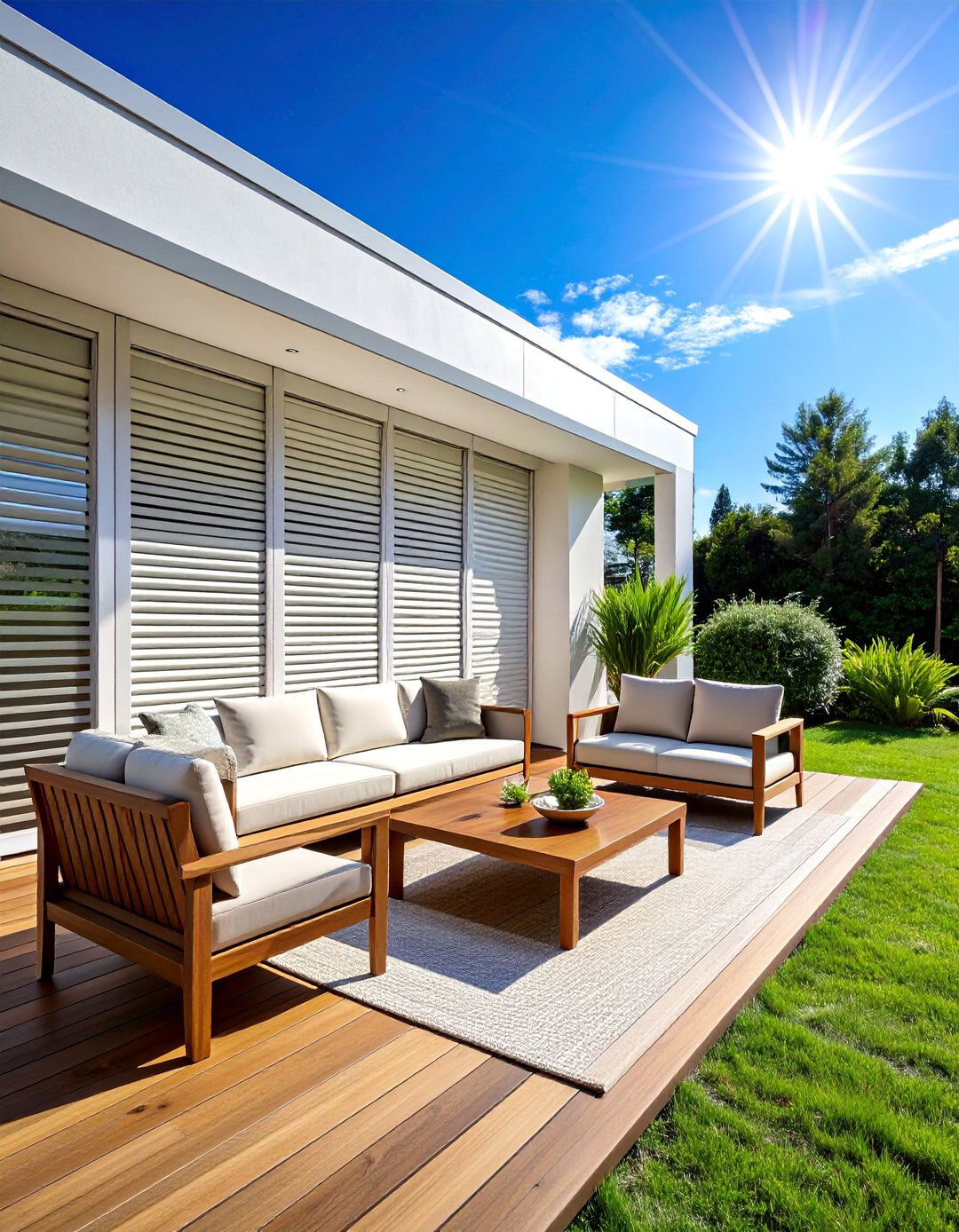 Louvered Adjustable Deck With Privacy Wall - 20 Deck With Privacy Wall Ideas for Secluded Outdoor Living