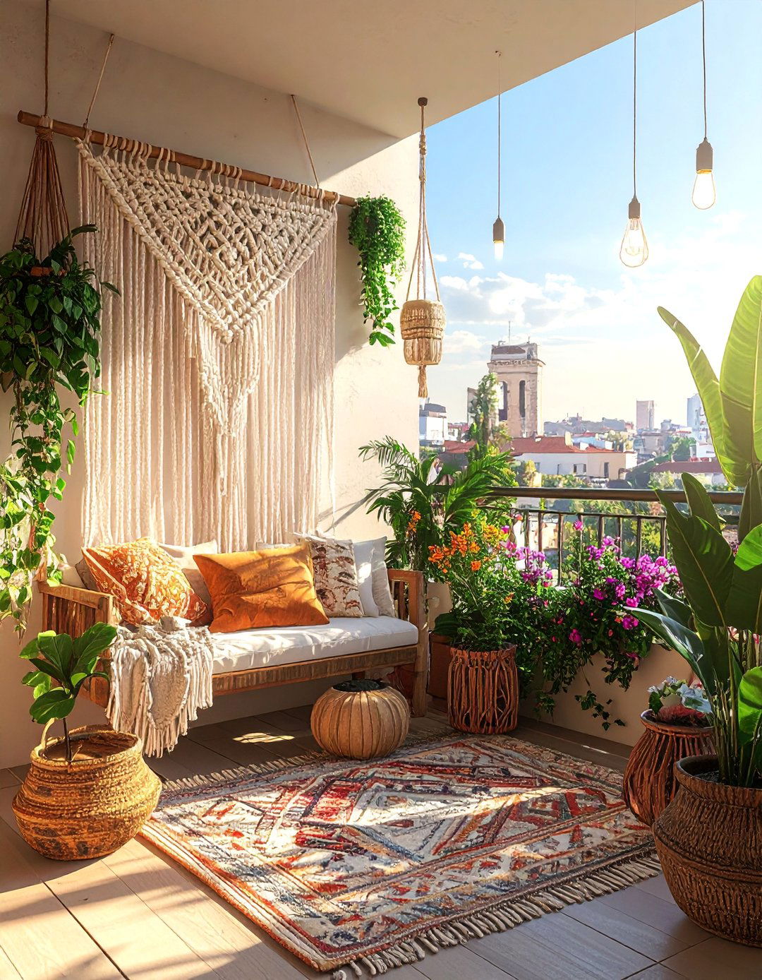 Macrame Wall Hanging Balcony Divider - 20 Balcony Divider Ideas for Privacy and Style