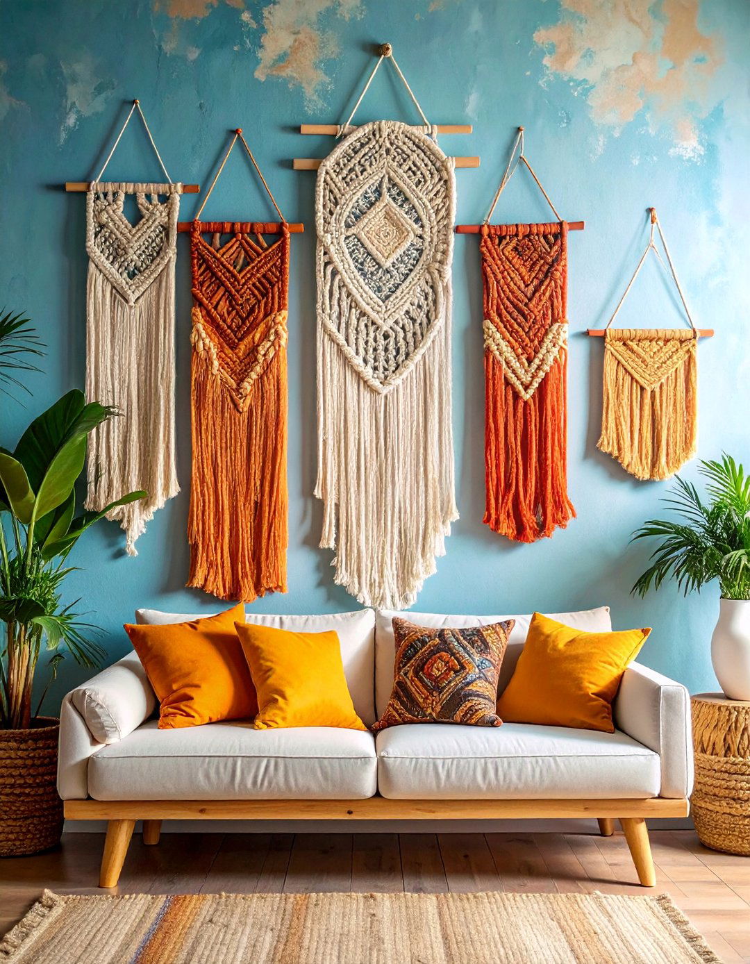 Macrame Wall Hanging Cluster - 40 Wall Decor Ideas to Transform Any Room