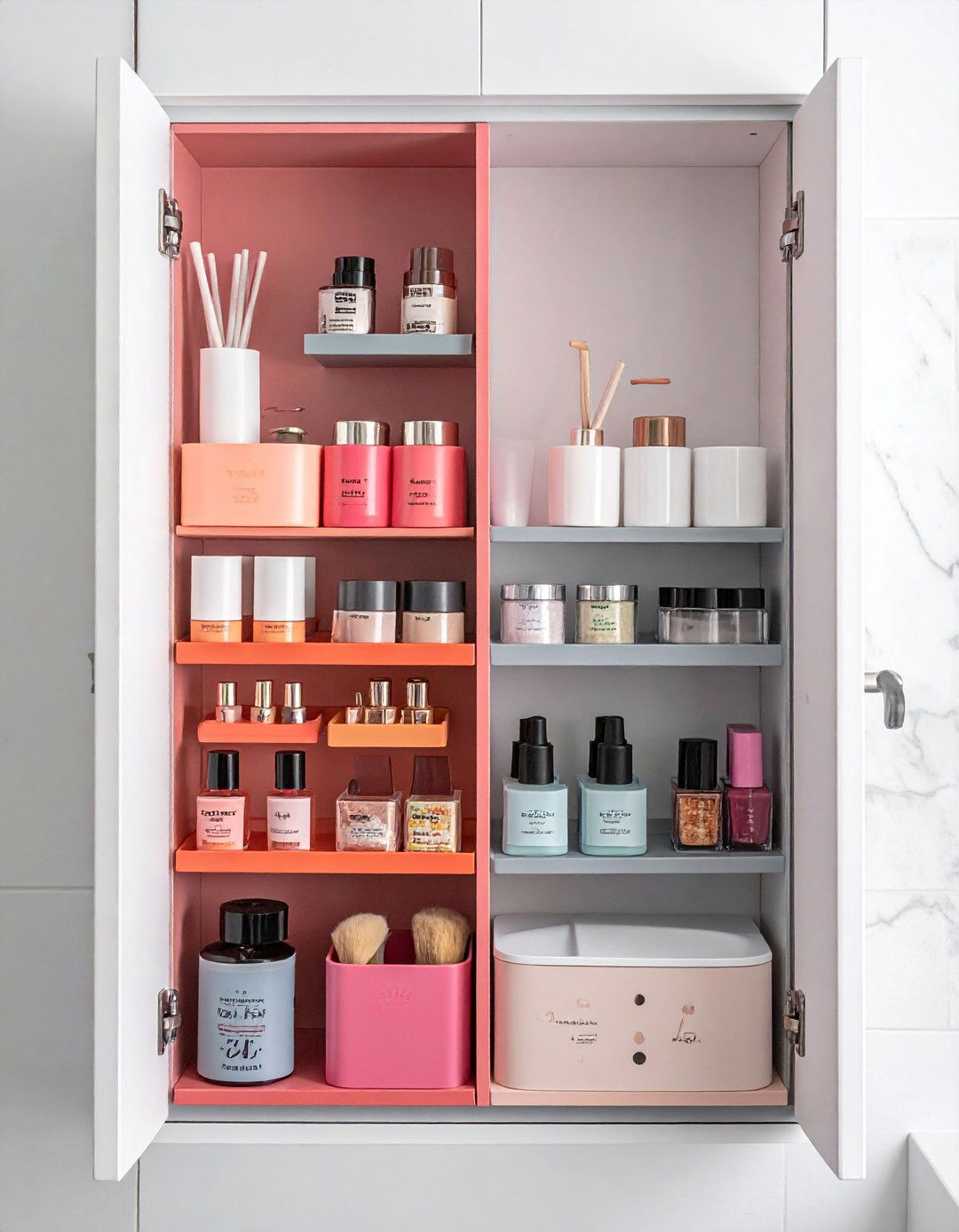 Magnetic Spice Rack Repurposing - 40 Bathroom Organization Ideas for Clutter-Free