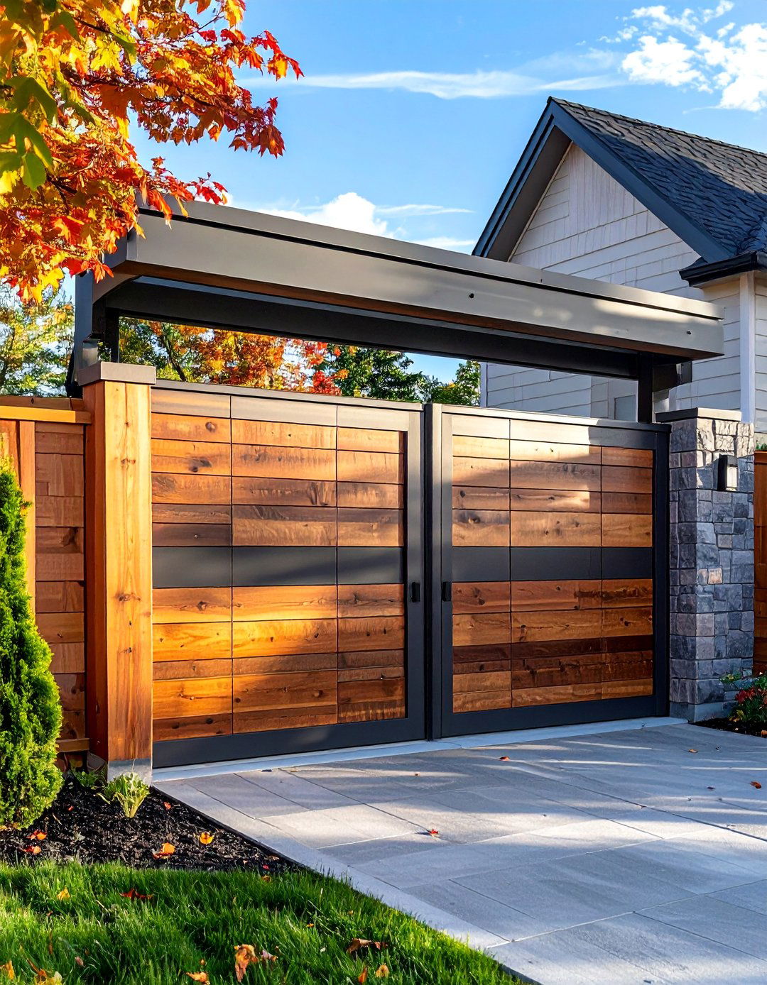 Maintenance Free Composite Gates - 30 Sliding Gate Design Ideas for Modern Homes