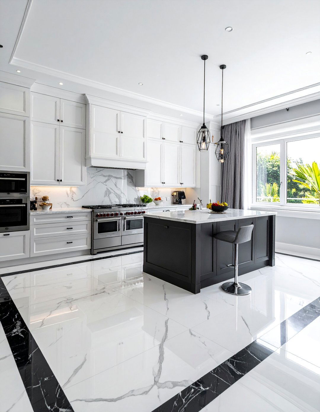 Marble Floor with a Contrasting Border