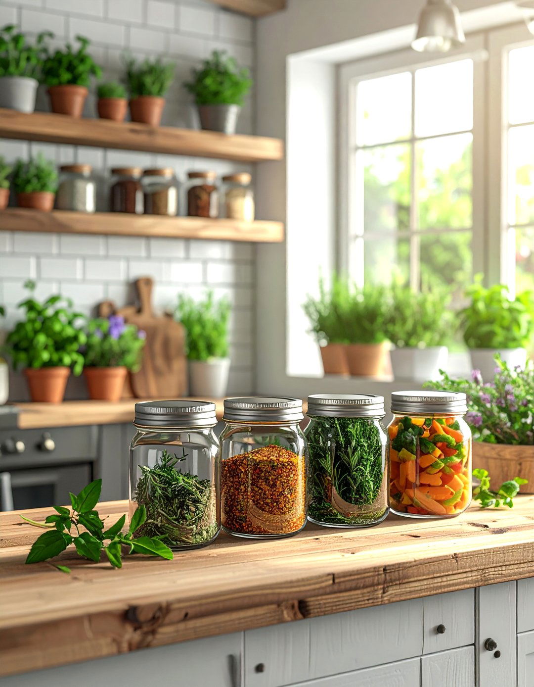 Mason Jar Organization Systems - 20 Primitive Kitchen Ideas for a Rustic and Cozy Feel