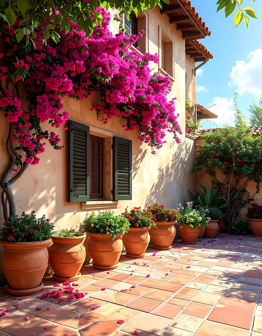 Mediterranean Courtyard Scene Garden Mural - 30 Garden Mural Ideas to Brighten Your Outdoor Space