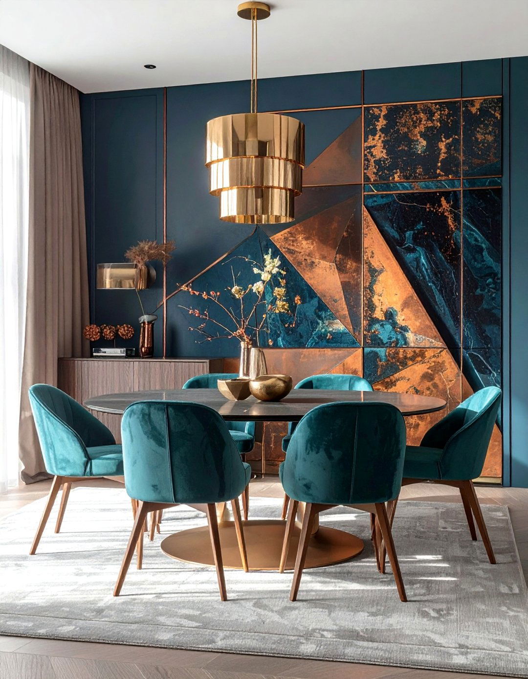 Metallic Accent Statement Wall - 40 Wall Decor Ideas to Transform Any Room