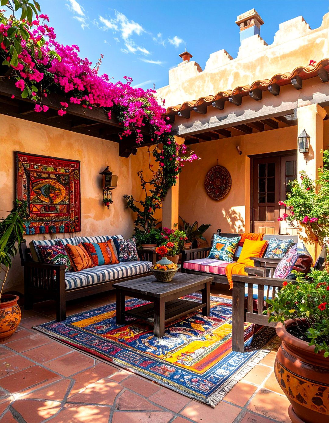 Mexican Hacienda Patio Style - 40 Patio Decor Ideas to Refresh Your Outdoor Space