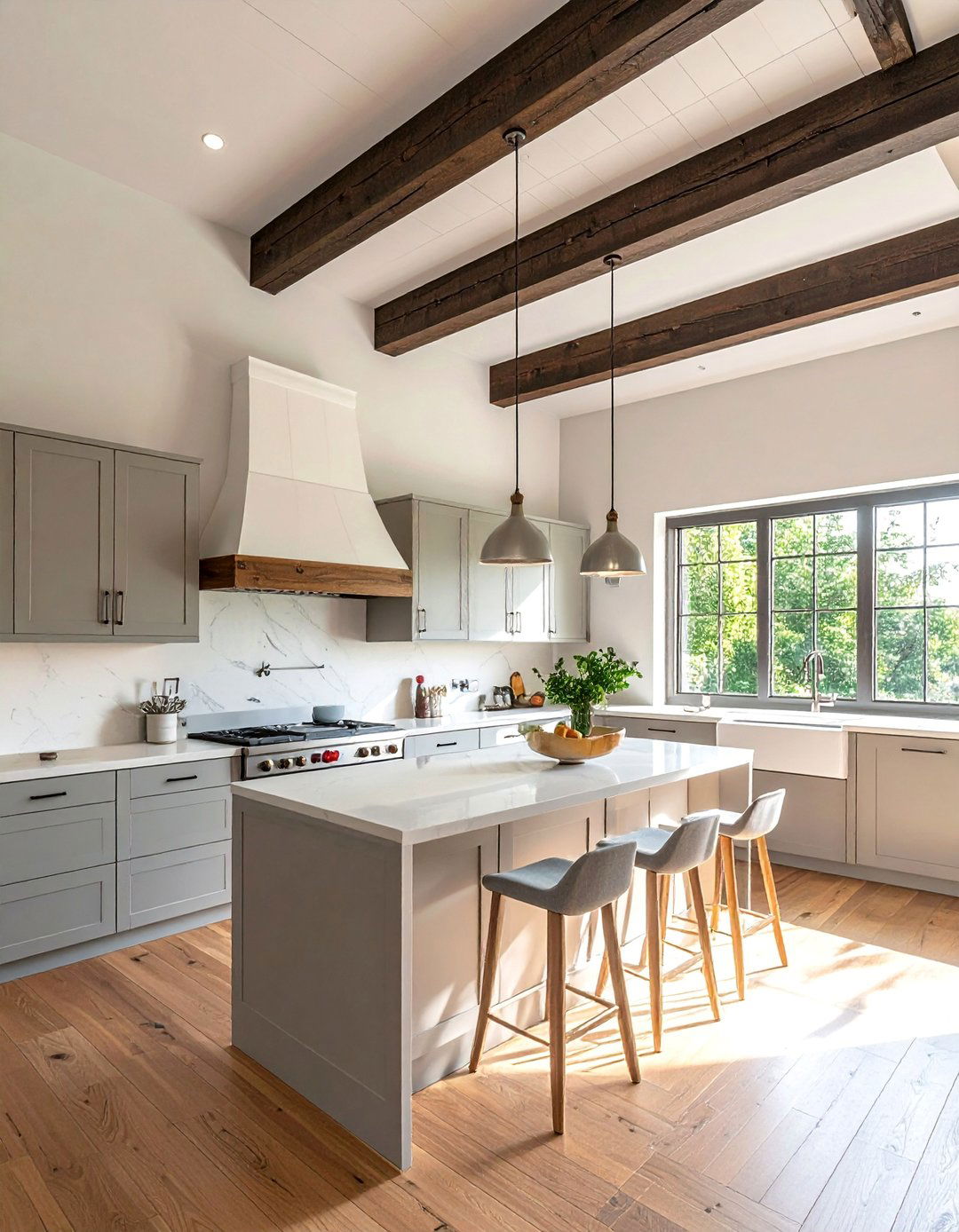 Mid century Modern Kitchen with Exposed Ceiling Beams - 40 Mid-century Modern Kitchen Ideas for a Retro Vibe