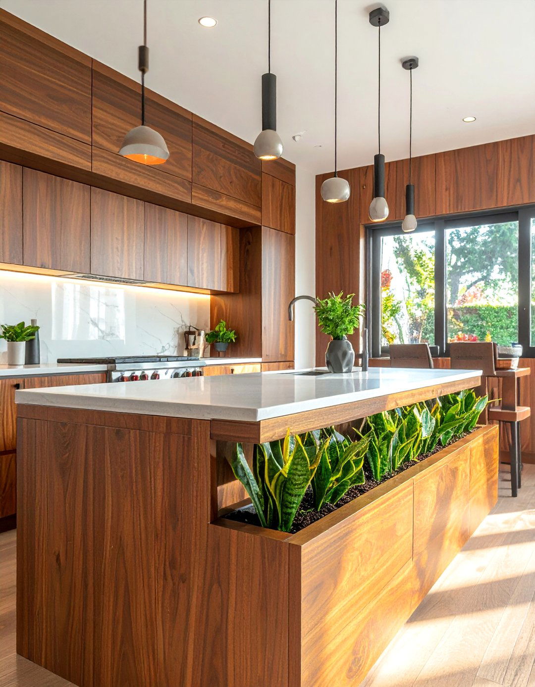 Mid century Modern Kitchen with an Integrated Planter Box - 40 Mid-century Modern Kitchen Ideas for a Retro Vibe