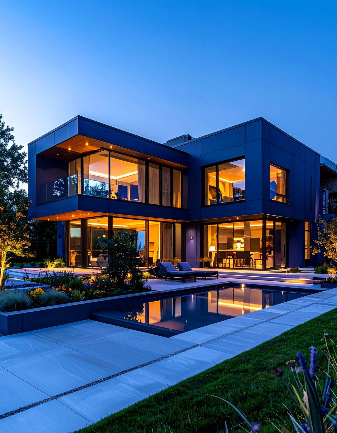 Midnight Blue for a Dramatic and Moody Look - 30 Blue Exterior House Paint Ideas for Curb Appeal