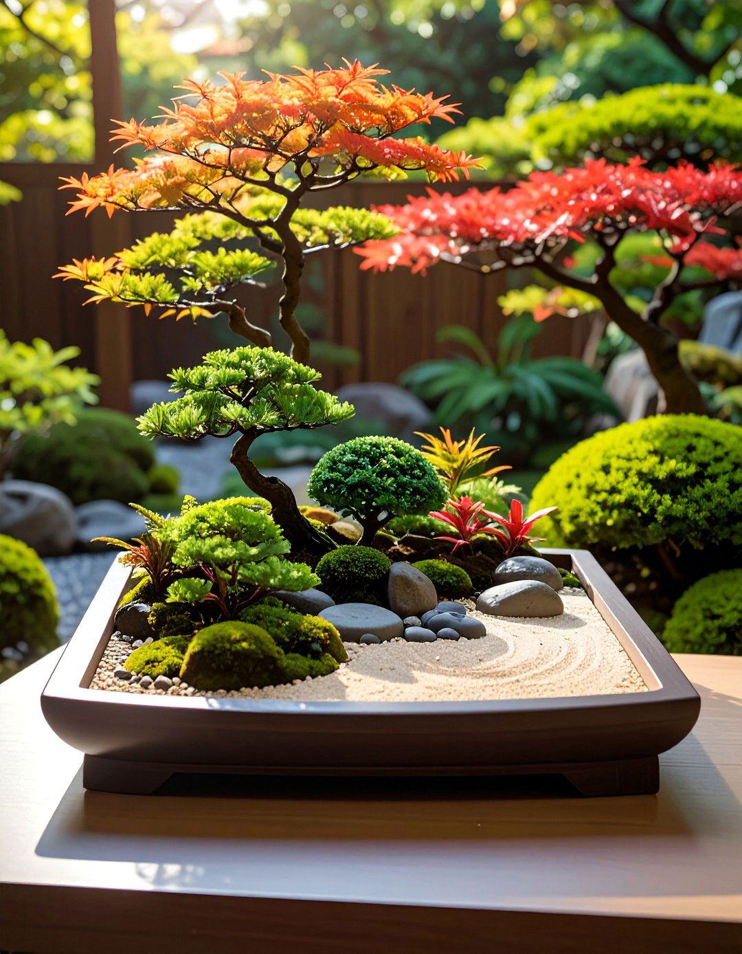 Miniature Landscape Tray Garden - 40 Japanese Garden Ideas for a Serene Outdoor Retreat
