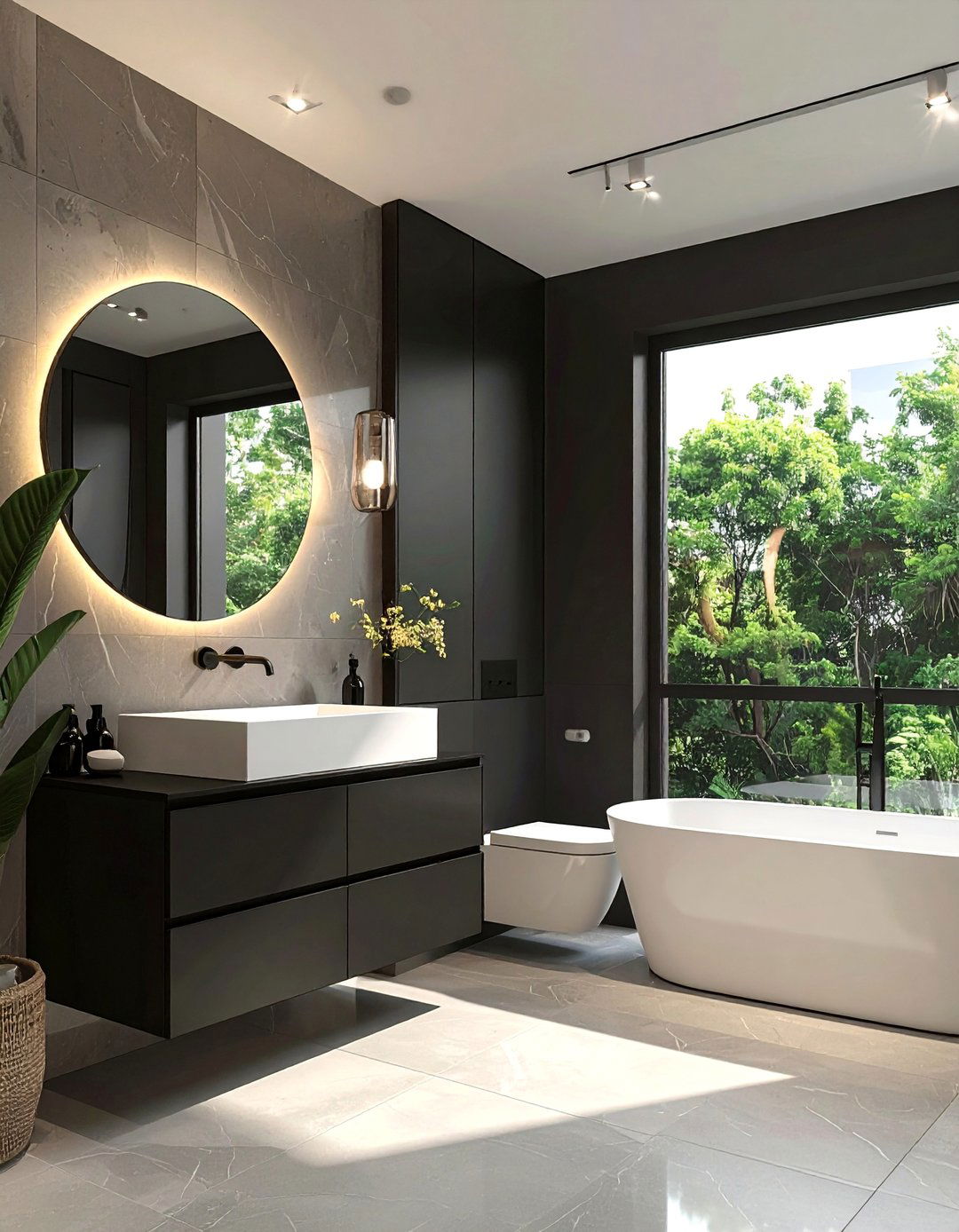 Minimalist Bathroom With Black Cabinets - 25 Bathroom With Black Cabinets Ideas for a Bold Look