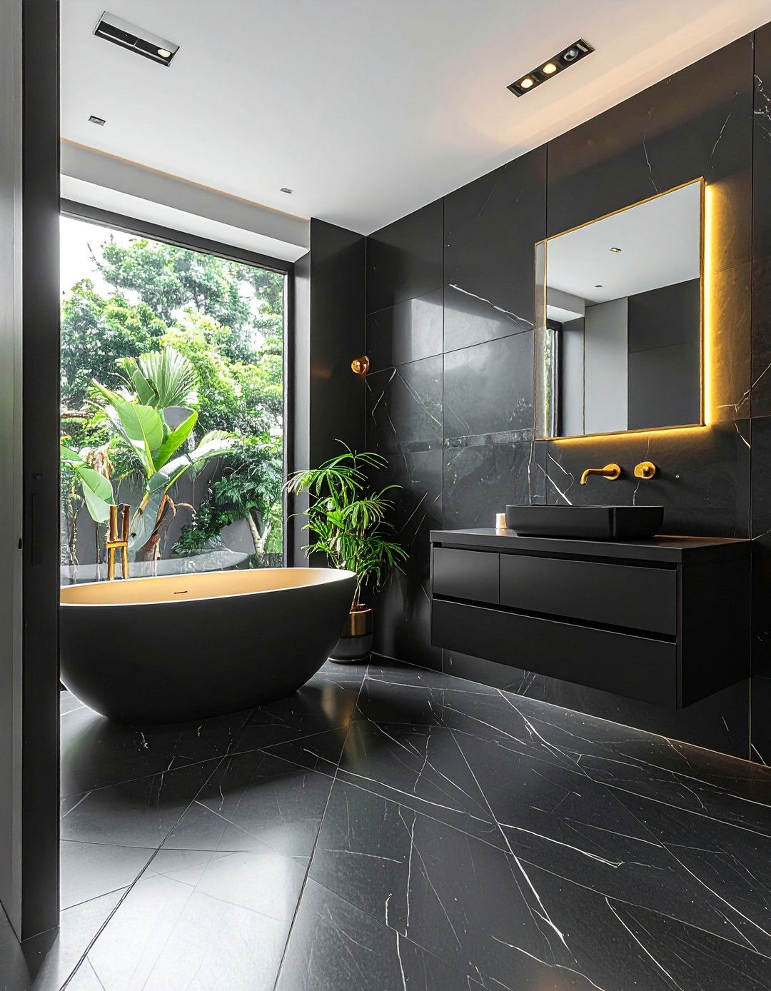 Minimalist Black and Gold Bathroom - 20 Black and Gold Bathroom Ideas for a Luxurious Feel