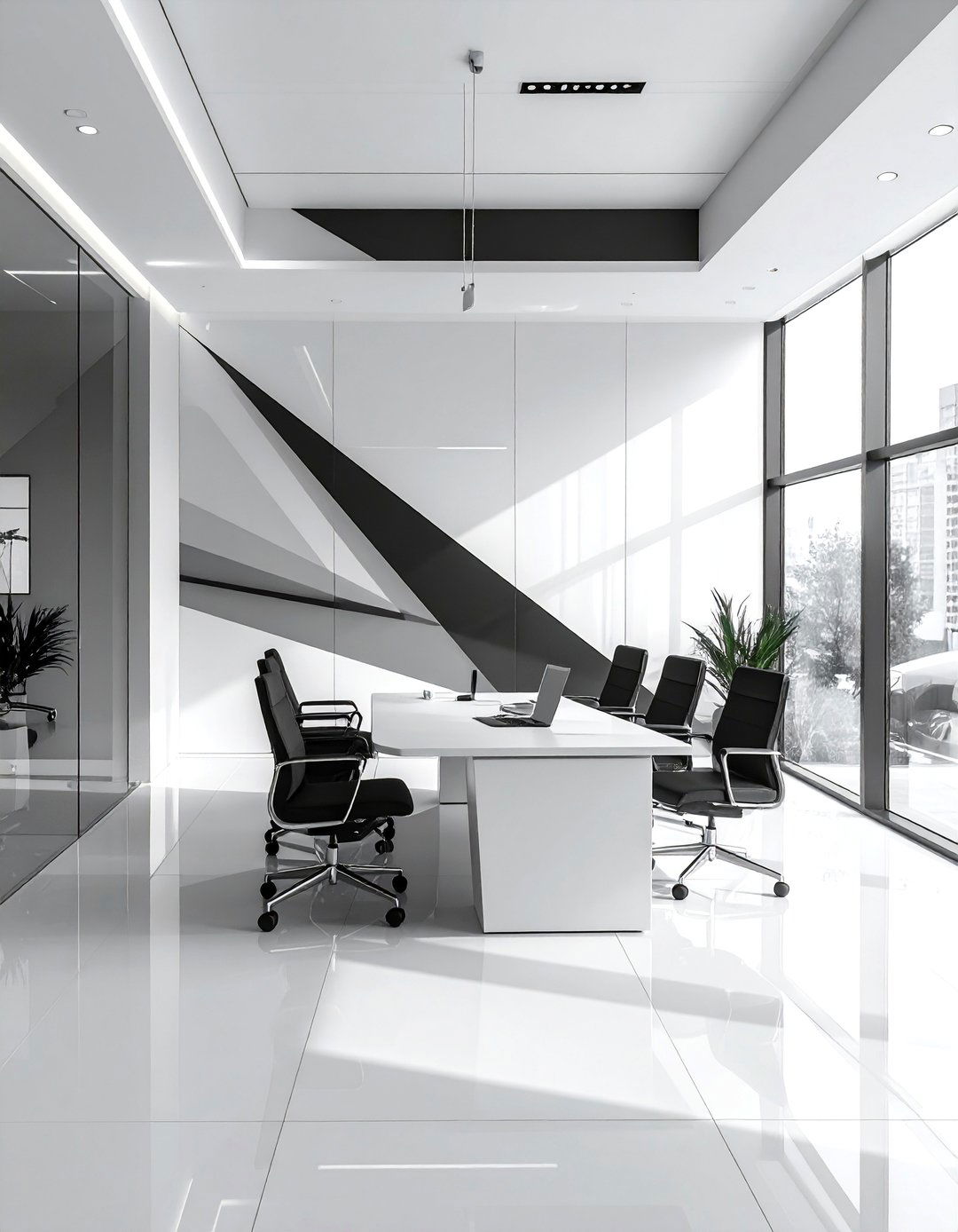 Minimalist Black and White - 25 Office Wall Murals to Inspire Productivity and Creativity