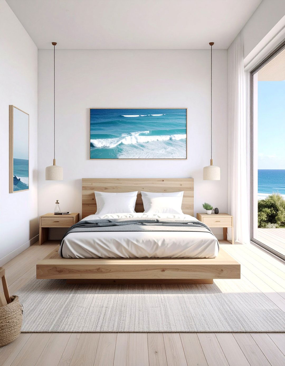 Minimalist Coastal Design for an Ocean themed Bedroom - 40 Ocean-themed Bedroom Ideas for a Serene Retreat