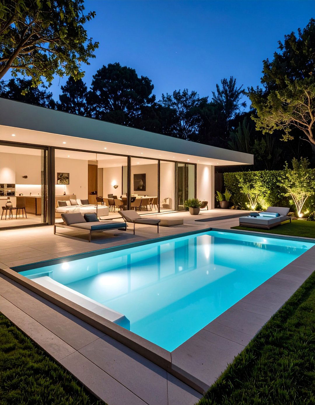 Minimalist Contemporary Style - 20 Rectangle Pool With Hot Tub Designs for Backyards