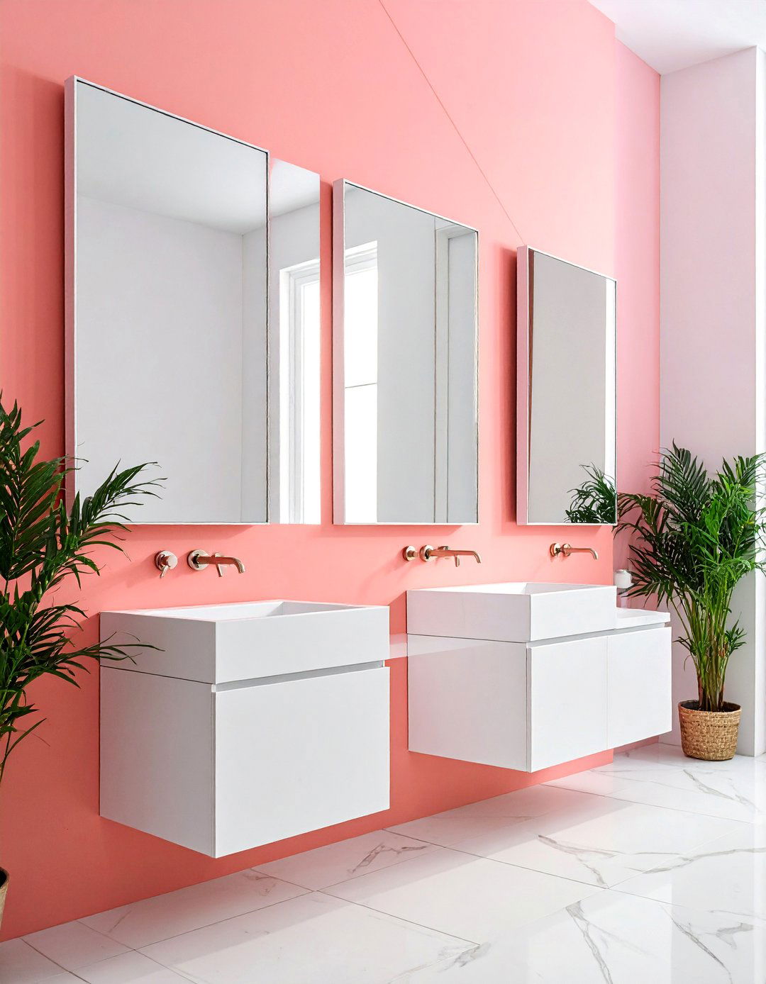 Minimalist Frameless Grid - 30 Mirror Gallery Wall Ideas to Elevate Your Decor
