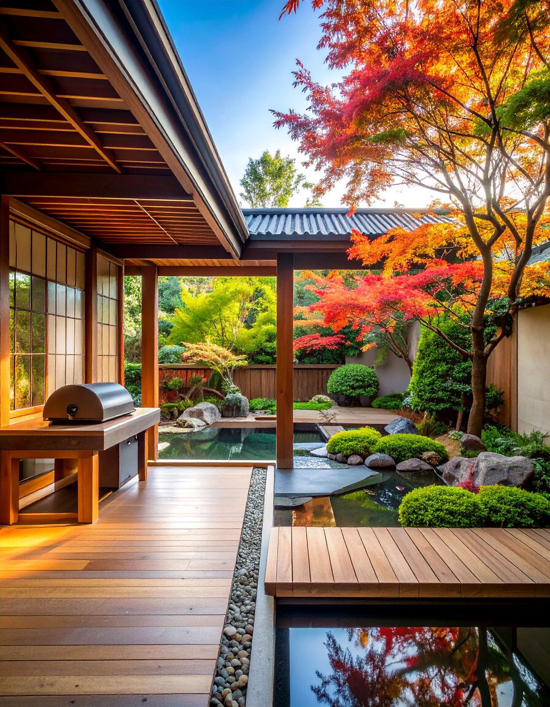 Minimalist Japanese Style BBQ Zen Space - 40 Amazing BBQ Area Ideas for Outdoor Living