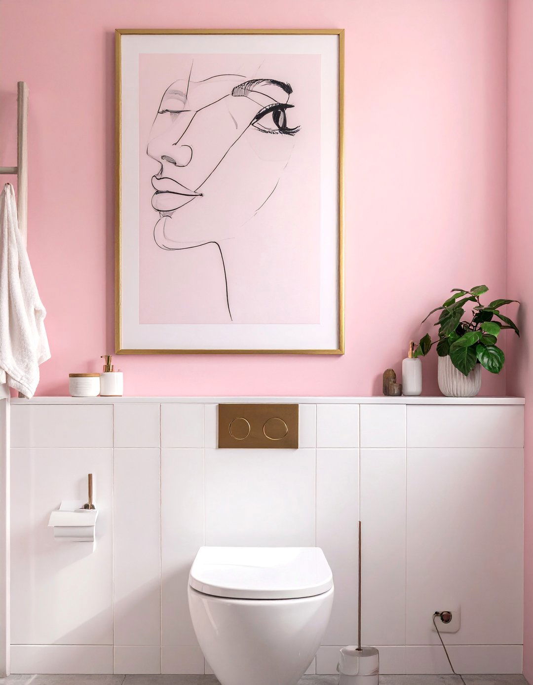 Minimalist Line Drawing Bathroom Art - 25 Bathroom Art Ideas to Enhance Your Space's Aesthetic