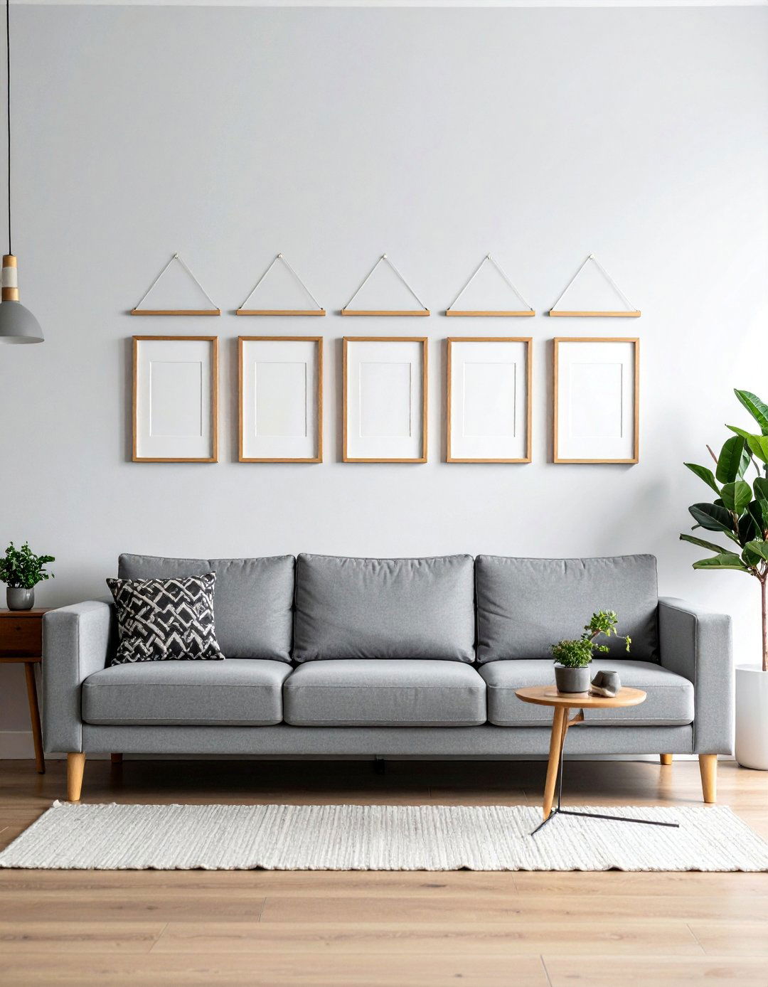 Minimalist Single Row Photo Wall - 40 Photo Wall Ideas to Personalize Your Living Space