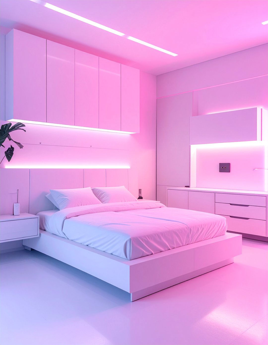 Minimalist White Furniture Base - 20 Vaporwave Room Ideas for a Retro-Futuristic Vibe
