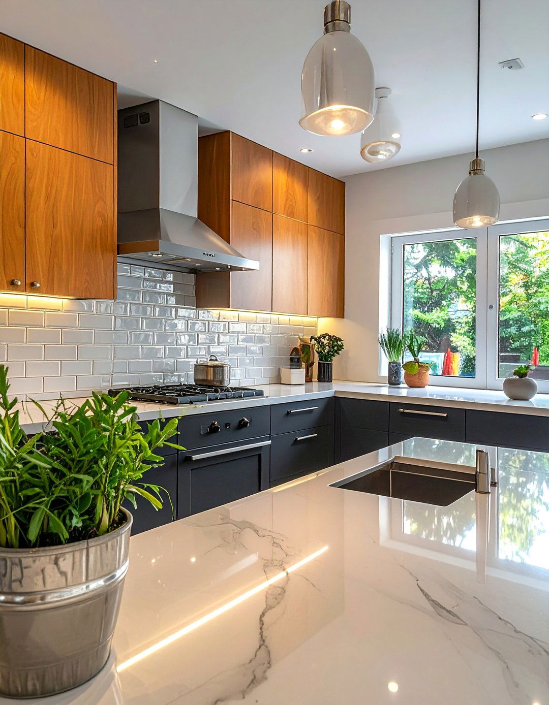 Mirror Backsplash Elements - 40 Small Kitchen Ideas for Efficient and Stylish Spaces