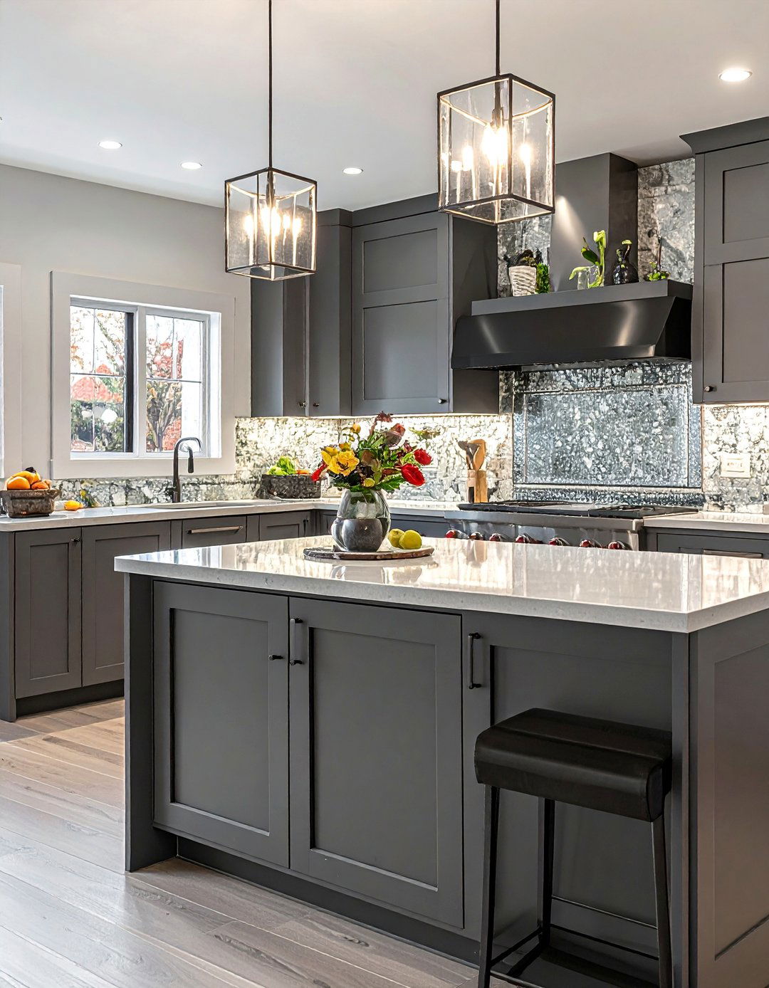 Mirror Tile Border Accents - 30 Mirrored Backsplash Kitchen Ideas for a Sleek Look