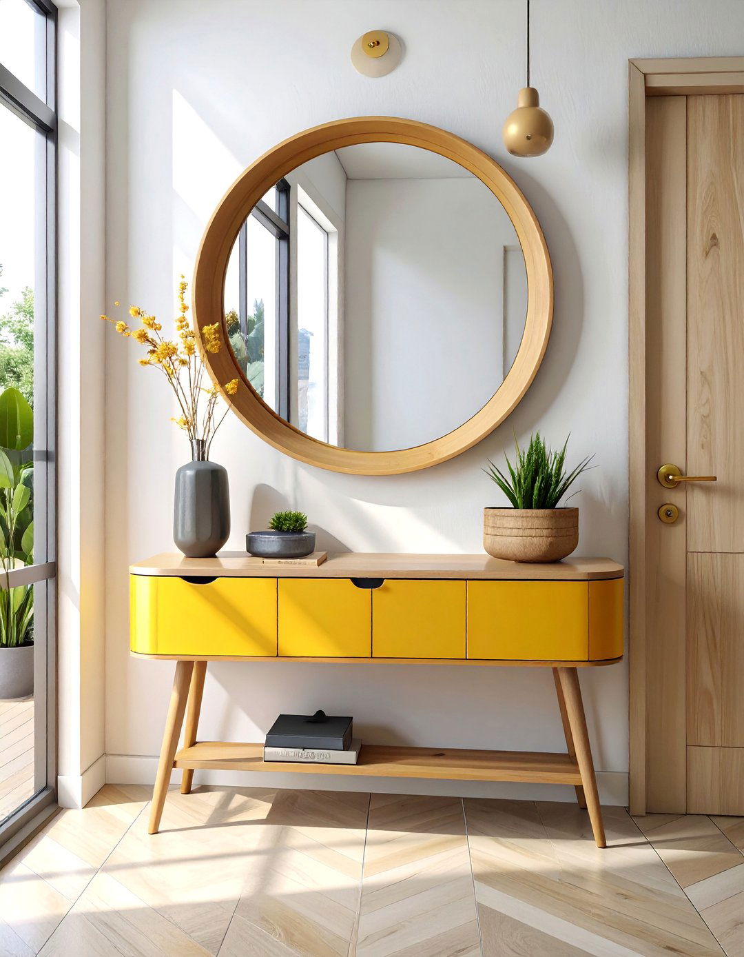 Mirror with Integrated Storage - 40 Small Entryway Ideas for Stylish First Impressions