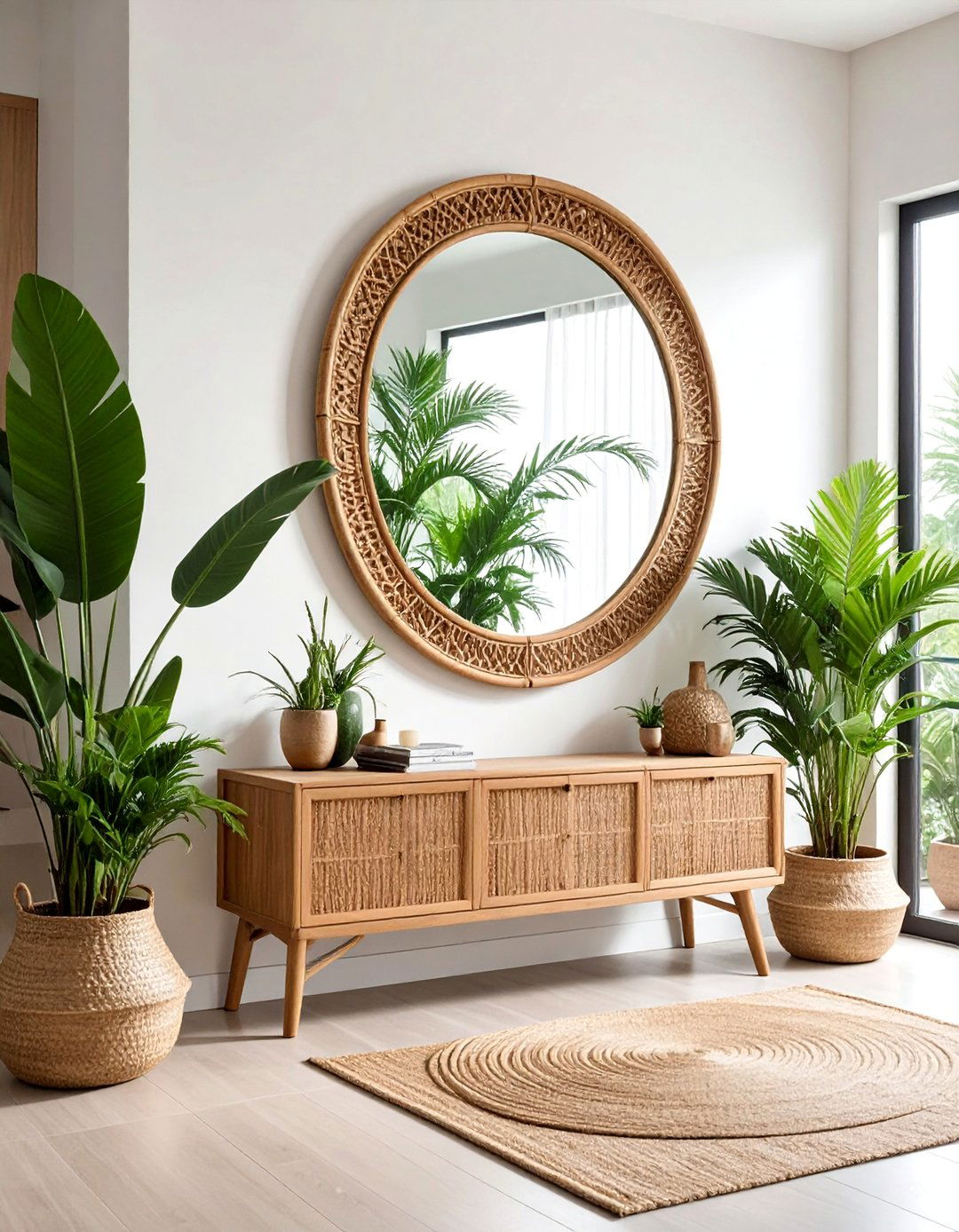 Mirrors to Enhance Light and Space - 25 Tropical Living Room Ideas for a Relaxing Vibe