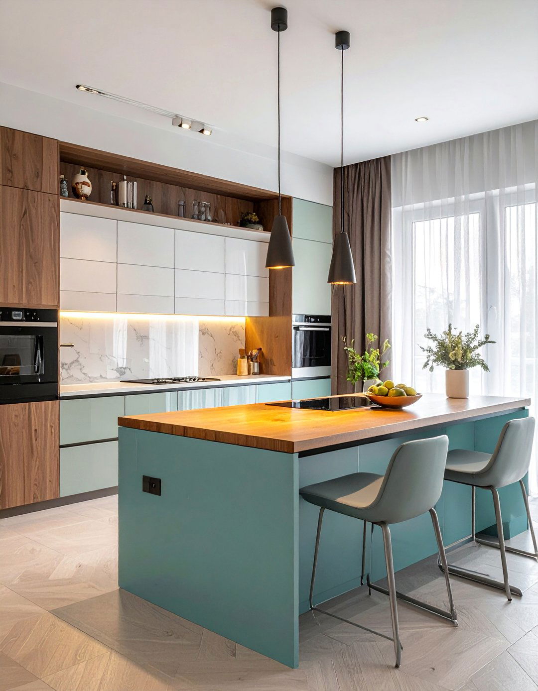Mixed Material Contrasts - 40 Kitchen Countertop Ideas for Modern Homes