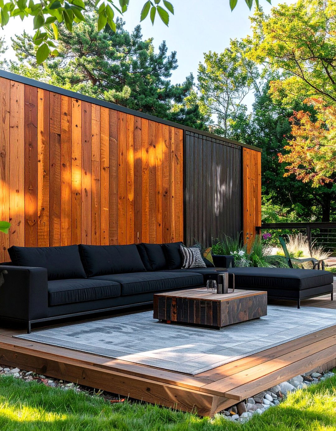 Mixed Material Deck With Privacy Wall - 20 Deck With Privacy Wall Ideas for Secluded Outdoor Living