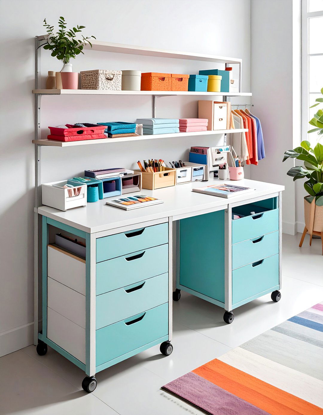 Mobile Cart Organization - 15 Sewing Room Ideas for Craft Enthusiasts