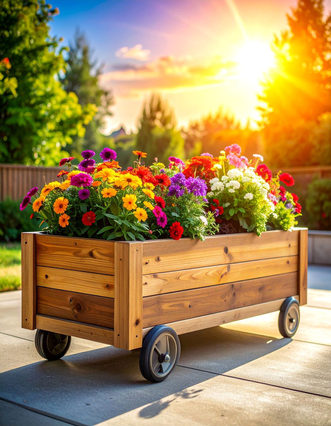 Mobile Planter Box on Wheels - 30 Planter Box Ideas for Beautiful Gardens