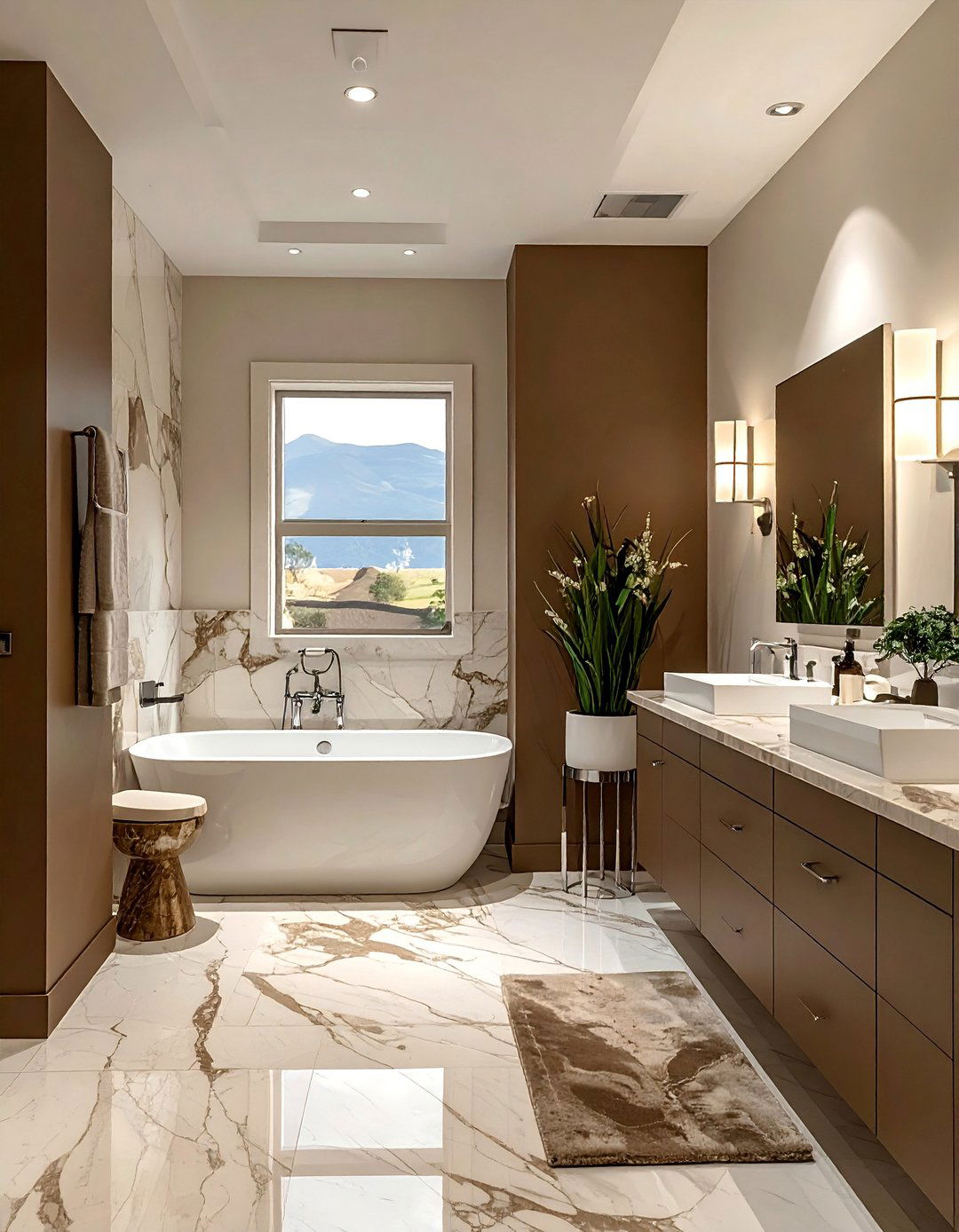Mocha and Cream Elegance - 25 Brown Bathroom Ideas for a Relaxing and Elegant Space