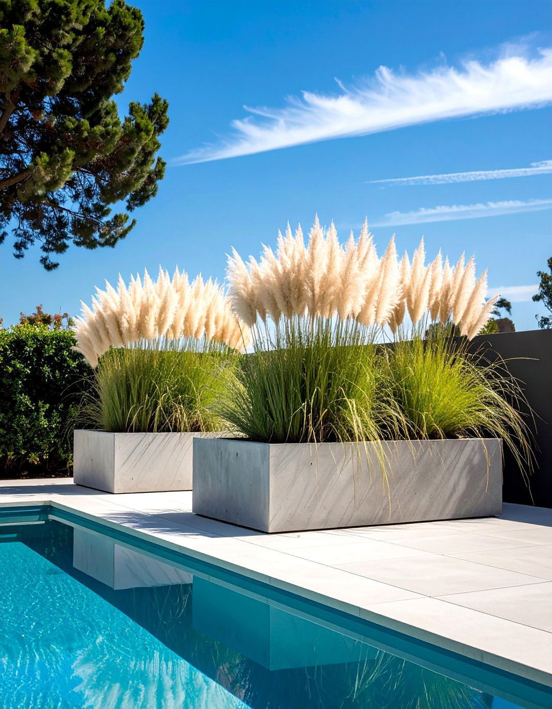 Modern Concrete Box Pool Planters - 30 Pool Planter Ideas for a Lush Backyard Oasis