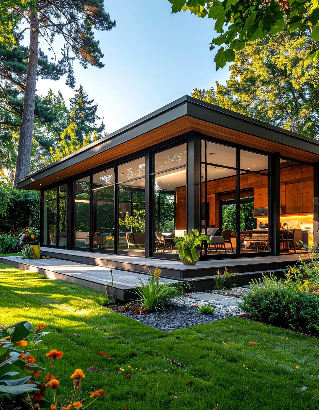 Modern Cottage House Exterior with Large Windows - 25 Modern Cottage House Exterior Ideas for Charm