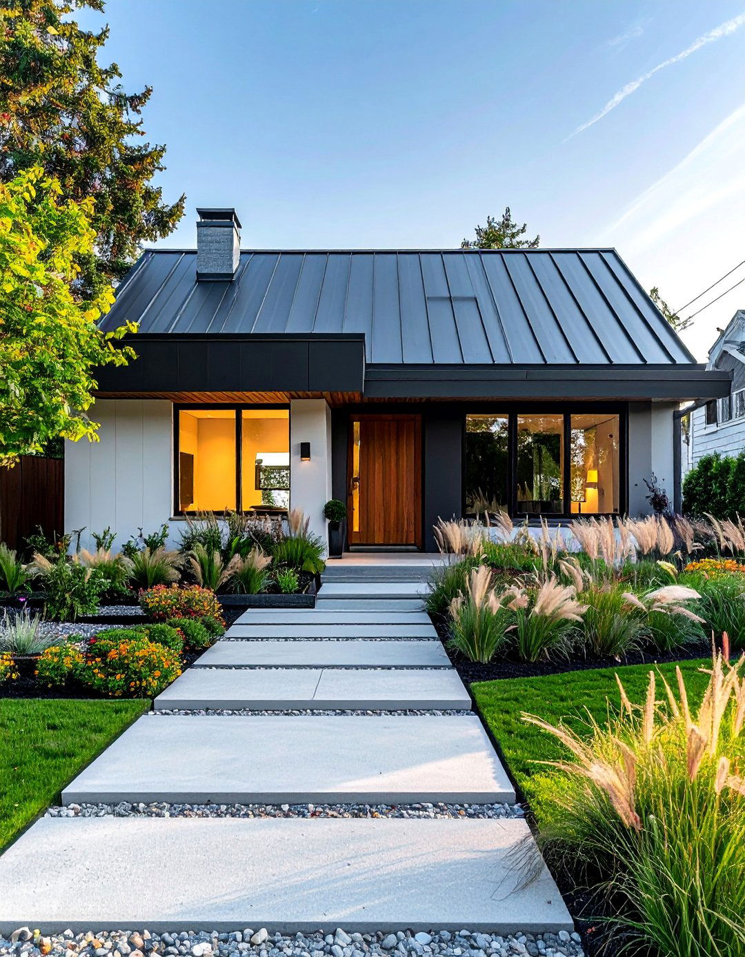 Modern Cottage House Exterior with Minimalist Landscaping - 25 Modern Cottage House Exterior Ideas for Charm