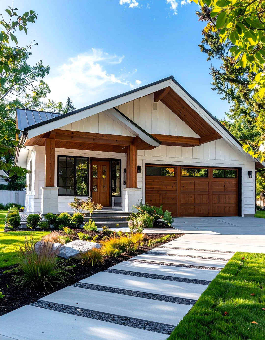 Modern Cottage House Exterior with Wood Accents - 25 Modern Cottage House Exterior Ideas for Charm