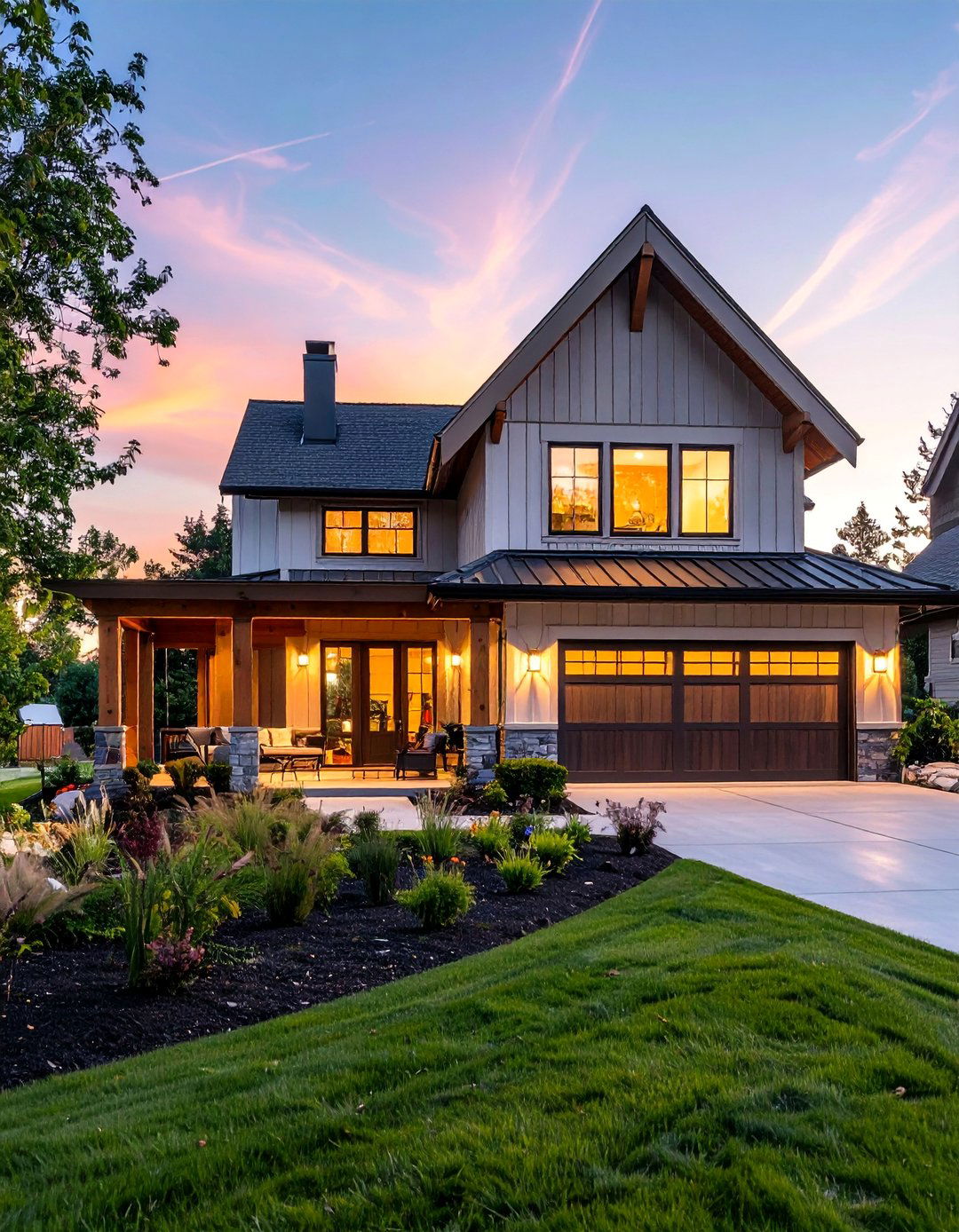 Modern Cottage House Exterior with a Detached Garage - 25 Modern Cottage House Exterior Ideas for Charm