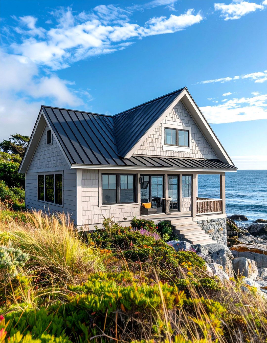 Modern Cottage House Exterior with a Metal Roof - 25 Modern Cottage House Exterior Ideas for Charm