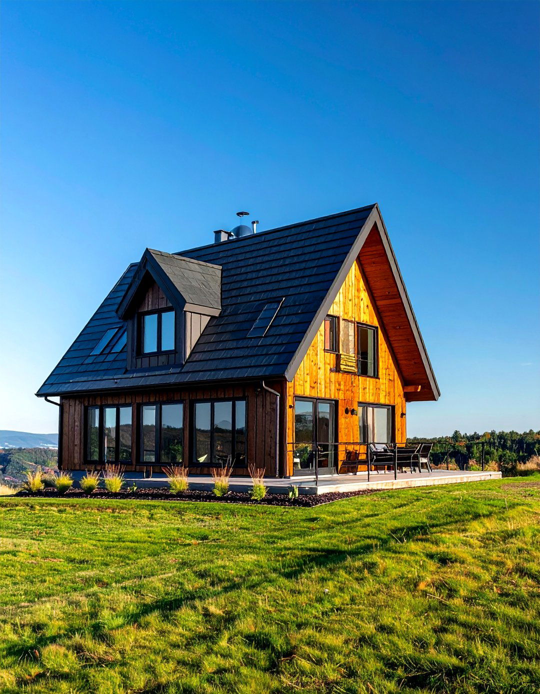 Modern Cottage House Exterior with a Steeply Pitched Roof - 25 Modern Cottage House Exterior Ideas for Charm